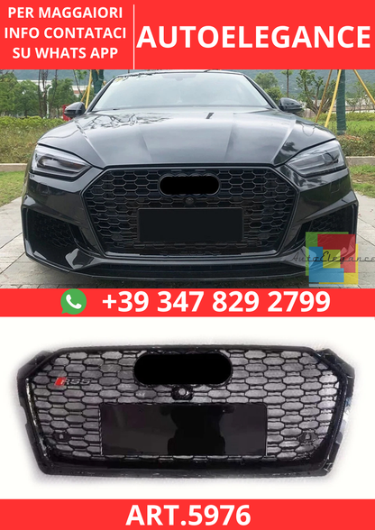 🔥ART.5976 GRIGLIA ANTERIORE NERO LUCIDO PER AUDI A5 B9 / S5 S-LINE 2016–2019🔥