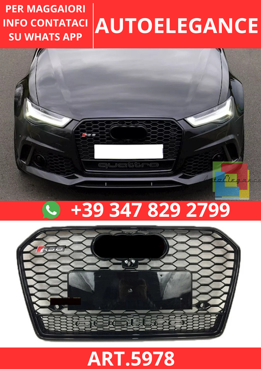 🔥ART.5978 GRIGLIA ANTERIORE RS NERA PER AUDI A6 C7.5 / S6 2016–2018🔥