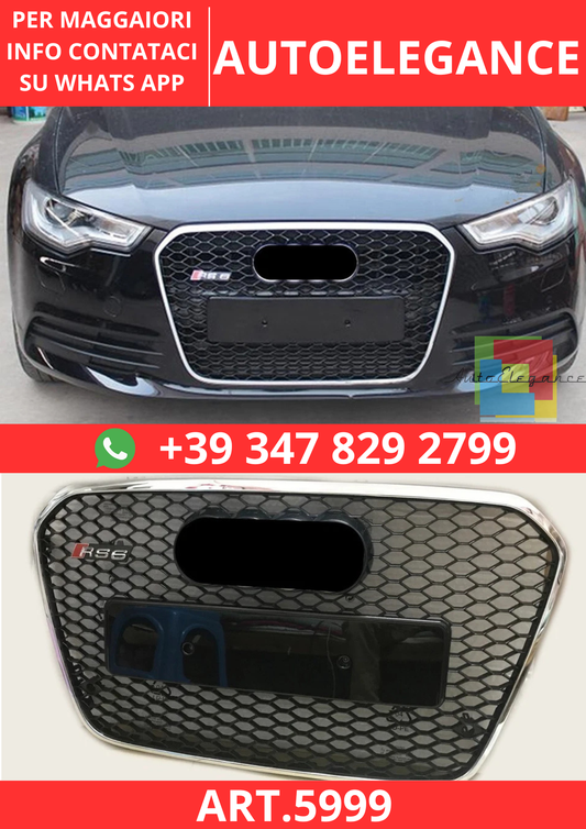 🔥ART.5999 GRIGLIA ANTERIORE NERA PER AUDI A6 C7 / S6 S-LINE 2012–2015🔥