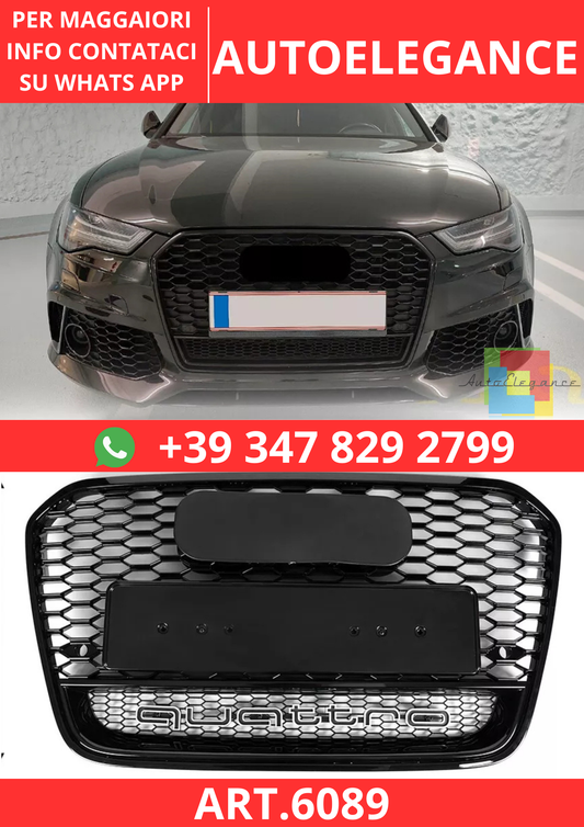 🔥ART.6089 GRIGLIA ANTERIORE RS6 QUATTRO PER AUDI A6 / S6 C7 2012–2015🔥