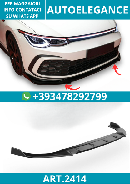 2414⭐Splitter anteriore adatto per Volkswagen Golf Mk8 GTI GTE GTD R-Line 20-24⭐