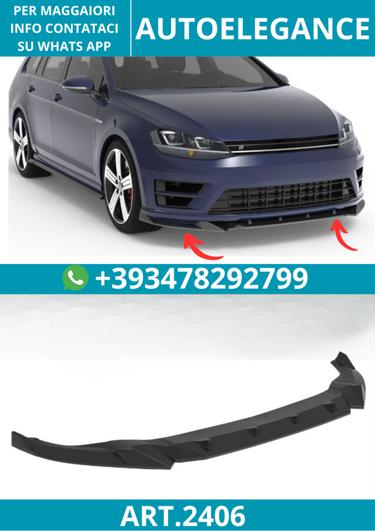 2406⭐Splitter anteriore adatto per Volkswagen Golf Mk7 R & R-Line (Mk7) 13–16⭐