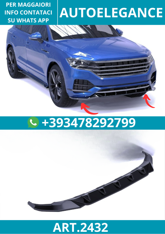 2432 ⭐Splitter anteriore adatto per Volkswagen Touran Mk3 R‑Line (2018–2023)⭐