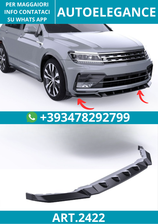 2422⭐Splitter anteriore adatto per Volkswagen Tiguan Mk2 R‑Line (2015–2020)⭐