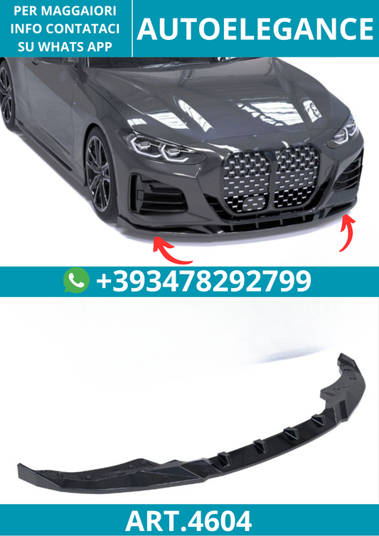 4604⭐Splitter anteriore adatto per BMW Serie 4 Coupé (G22/G23) M-Pack 20-24⭐