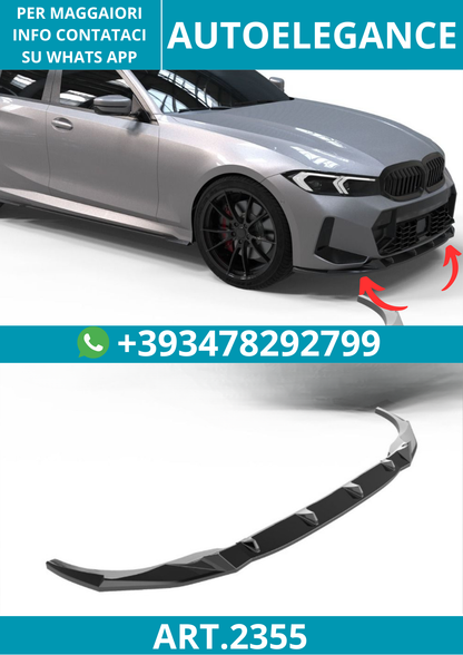 2355⭐Splitter anteriore adatto per BMW Serie 3 G20/G21 M-Pack Facelift (2022+)⭐