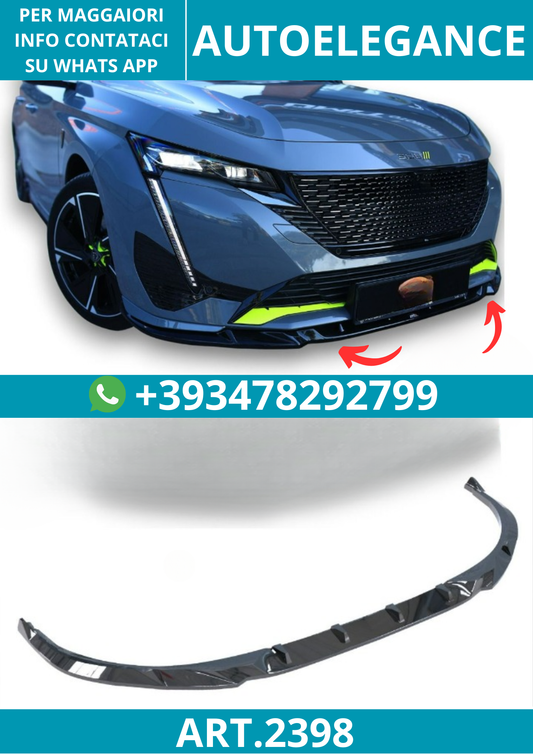 2398⭐Splitter anteriore adatto per Peugeot 308 GT Mk3 Hatchback & SW (2021–)⭐