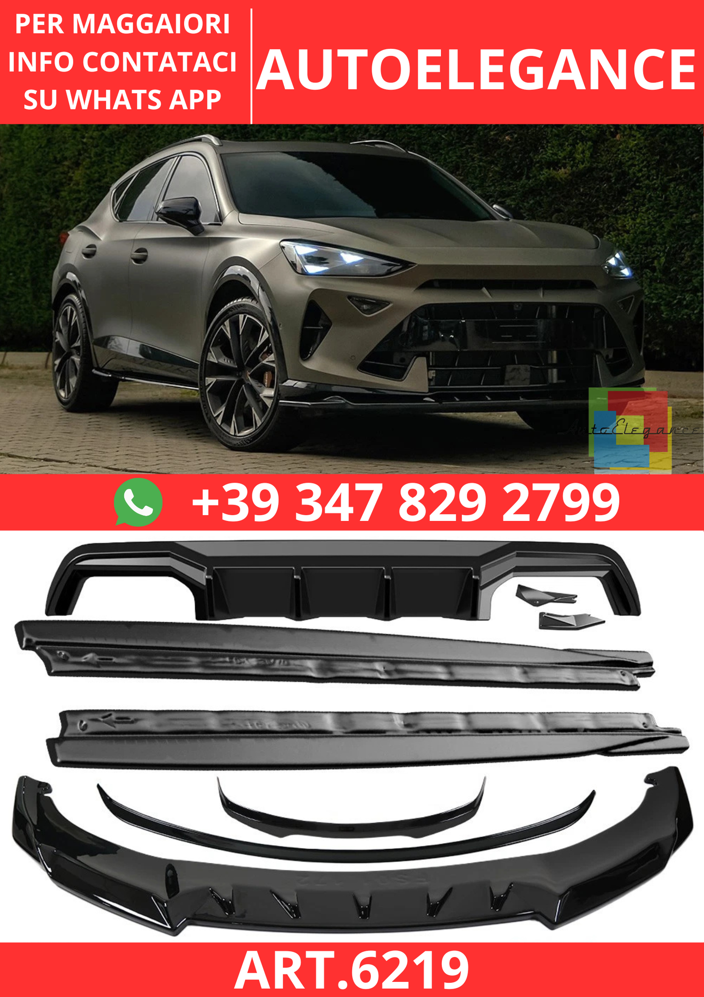 🔥ART.6219 BODYKIT COMPATIBILE CON CUPRA FORMENTOR MK1 RESTYLING DAL 2024🔥