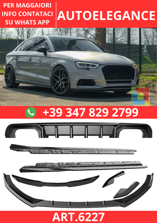 🔥ART.6227 BODYKIT COMPATIBILE CON AUDI A3 8V BERLINA FACELIFT 2016–2020🔥