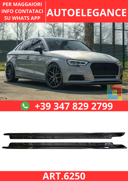🔥ART.6250 MINIGONNE LATERALI PER AUDI A3 8V FACELIFT SEDAN 2016–2020🔥