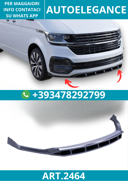 2464⭐Splitter anteriore adatto per Volkswagen Transporter T6.1 (2019–2021)⭐
