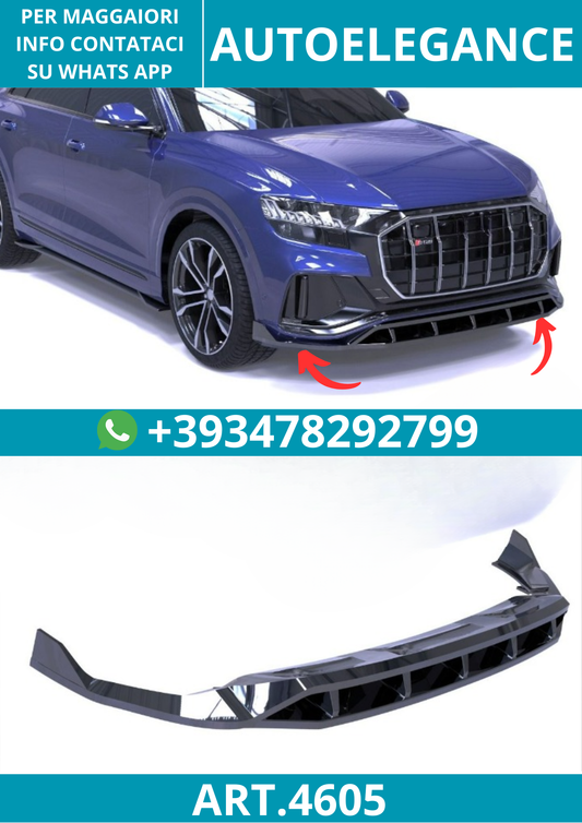 4605⭐Splitter anteriore adatto per Audi SQ8 Mk1 (2019-2023)⭐