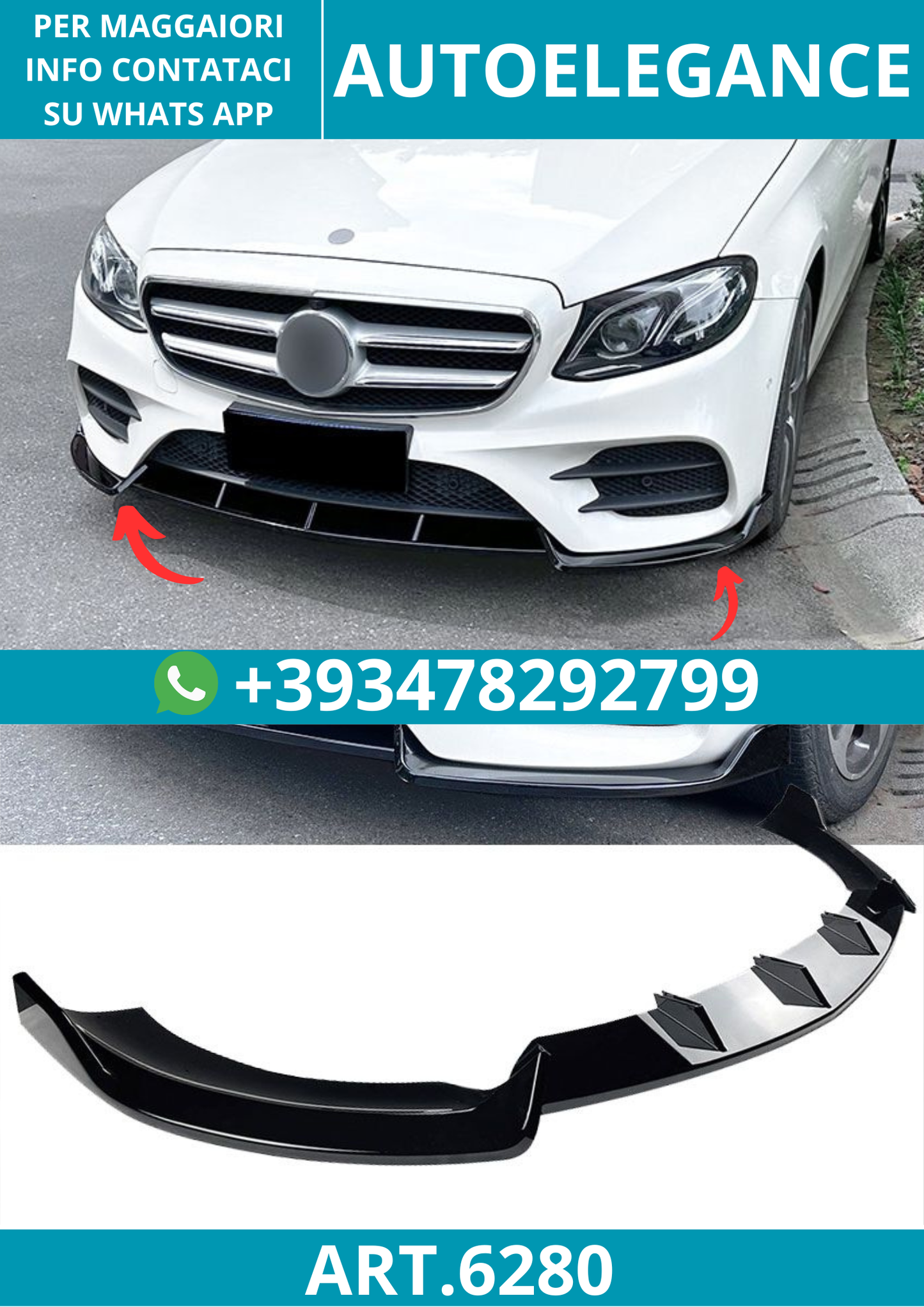 6280⭐Splitter adatto per Mercedes W213+C238 AMG Line 2016-2020 (pre-facelift)⭐