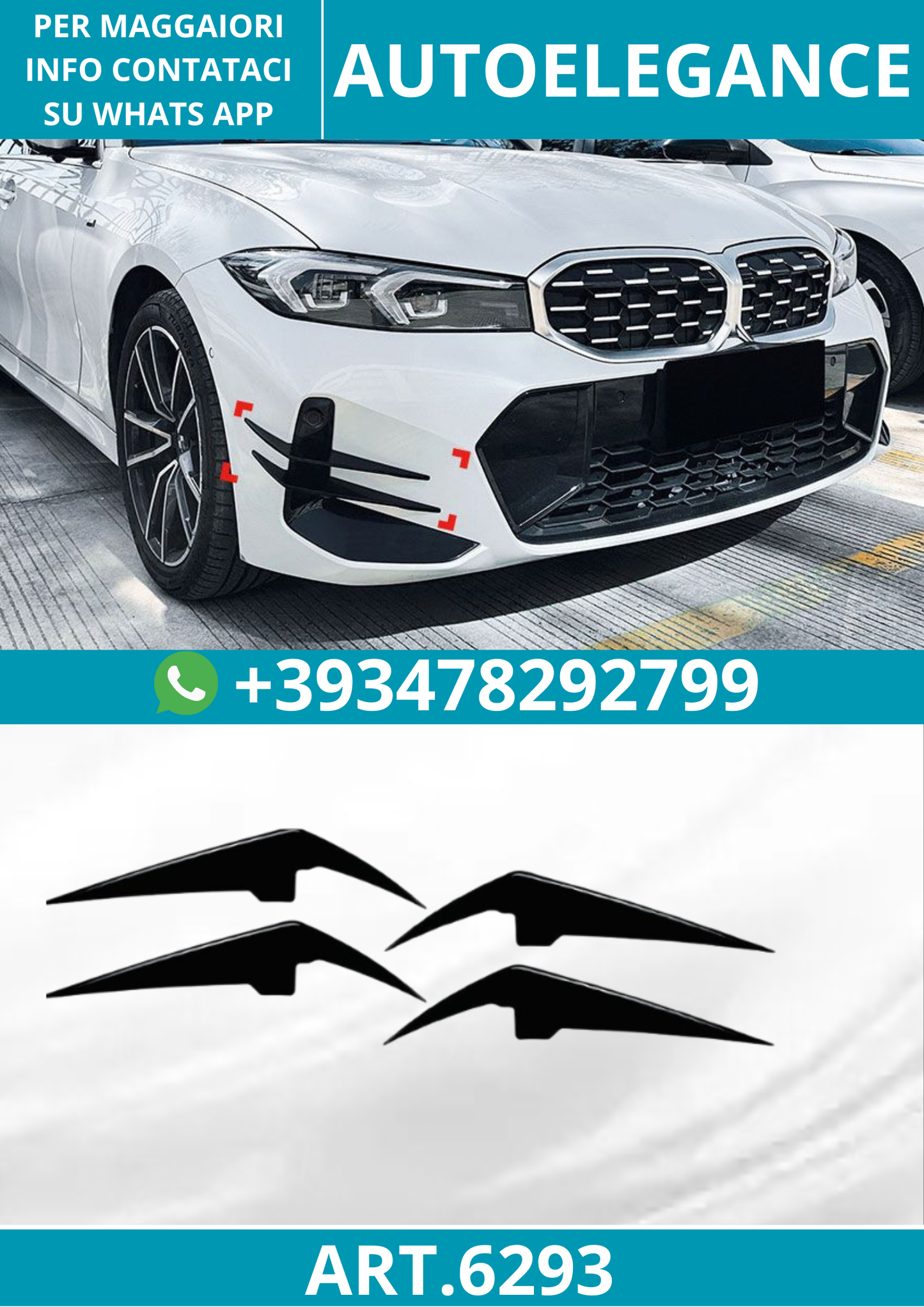 6293⭐SPOILER ANTERIORE FLAPS SPOILER adatto per BMW G20 G21 LCI dal 07/2022⭐