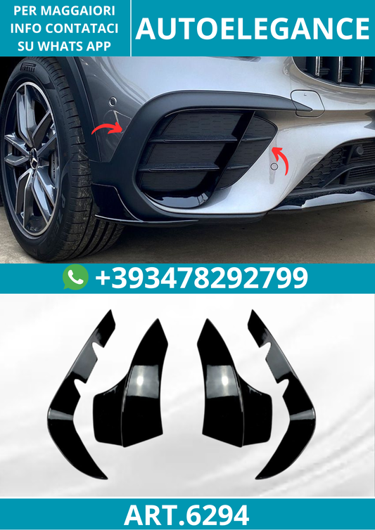 6299⭐Splitter anteriore nero Adatto per il pacchetto Mercedes X247 GLB AMG⭐