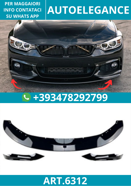 6312⭐Splitter adatto per BMW Serie 4 F32 F33 F36 con pacchetto M-Sport⭐