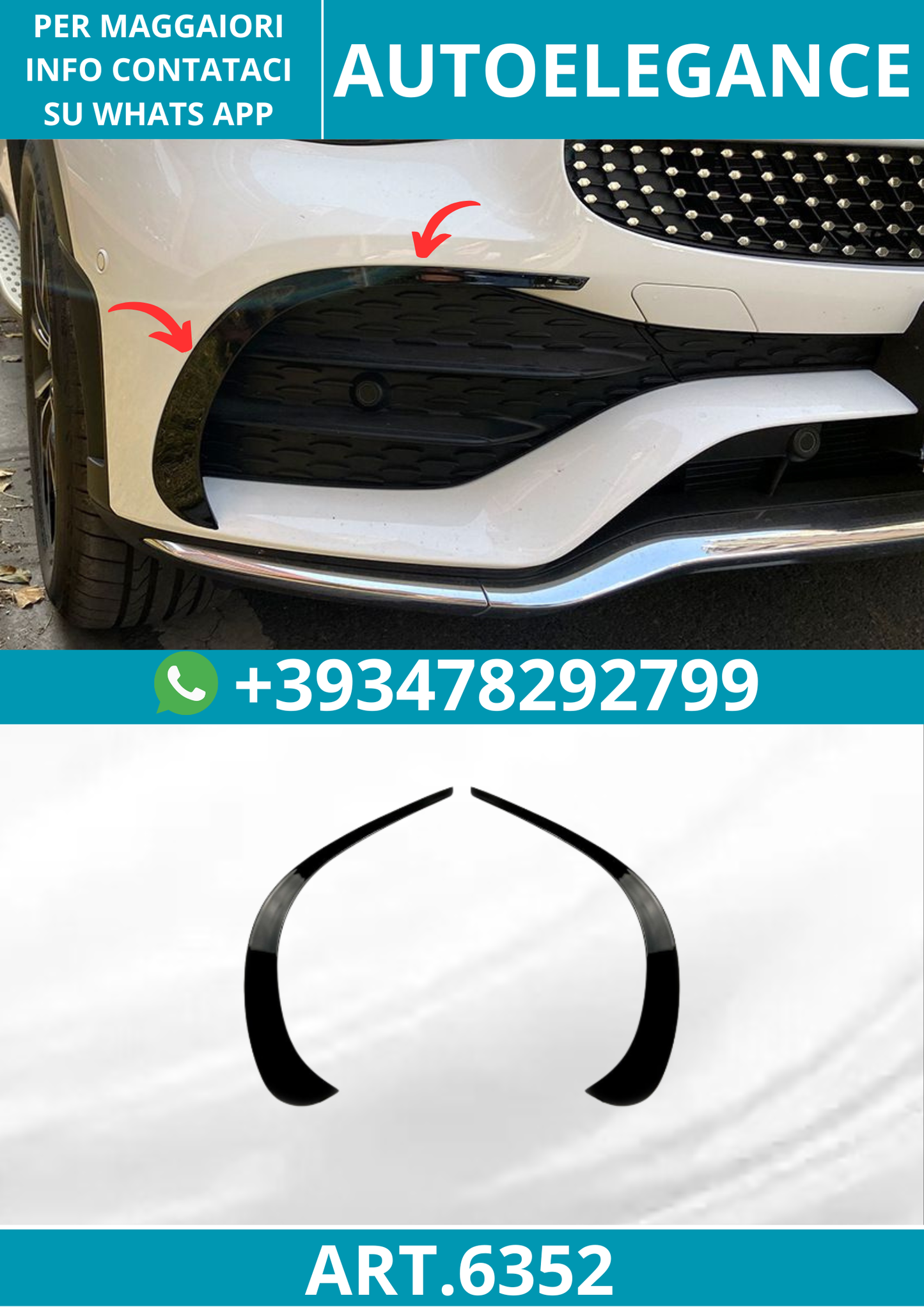 6355⭐AERO FLAPS +PINNE ADATTO PER MERCEDES X253 C253 GLC AMG LINE (FLIFT)⭐