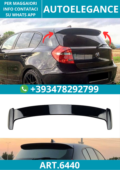 6440⭐Spoiler sul tetto adatto per BMW Serie 1 E81 E87, nero lucido⭐