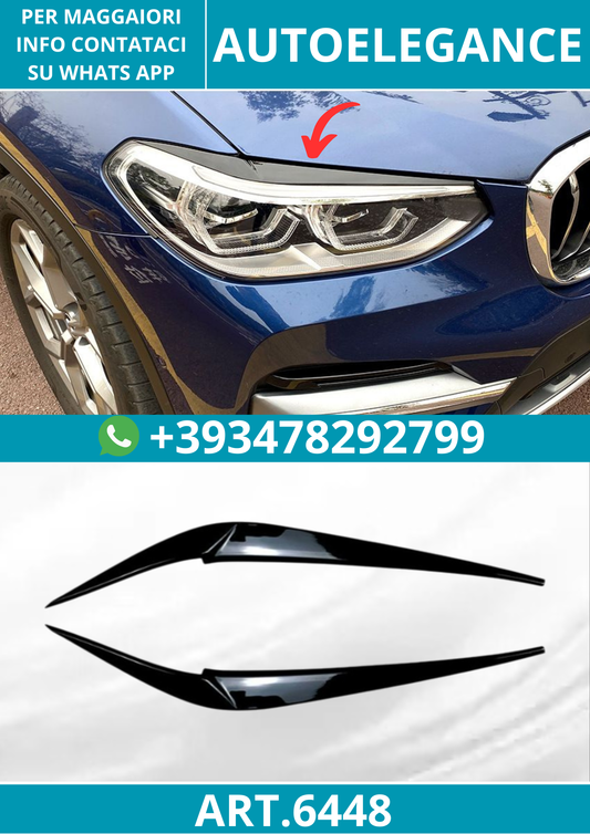 6448⭐Coprifari anti-malocchio nero lucido per BMW X3 G01 e X4 G02⭐