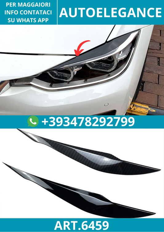 6459⭐Coprifari anti-malocchio nero lucido per BMW Serie 3 F30 F31 2011-2019⭐
