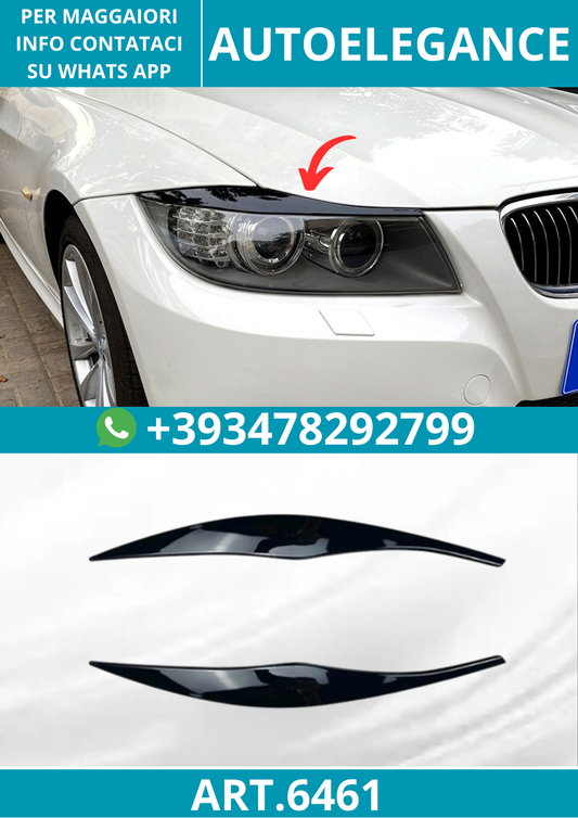 6461⭐Coprifari Evil Eye Nero Lucido per BMW Serie 3 E90 E91 2005-2012⭐