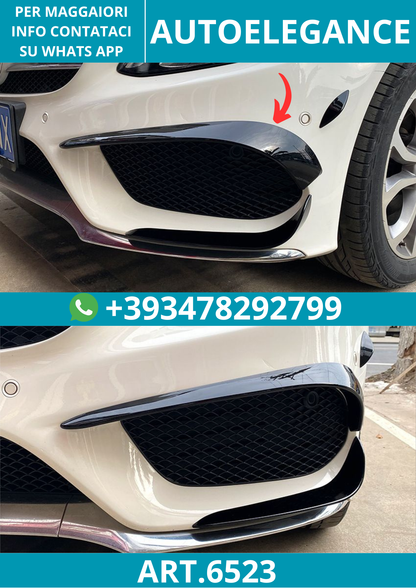 6523⭐AERO FLAPS ADATTO PER MERCEDES W205 CLASSE C AMG LINE (VOR FACELIFT)⭐