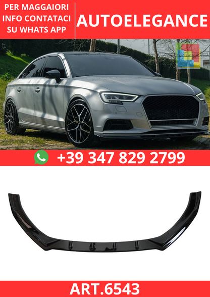 🔥ART.6543 SPOILER ANTERIORE ADATTO PER AUDI A3 8V FACELIFT BERLINA 2016–2020🔥