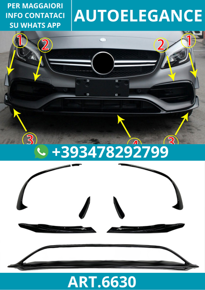 6630⭐SPOILER ANTERIORE adatto per Mercedes W176 Classe A FACELIFT⭐