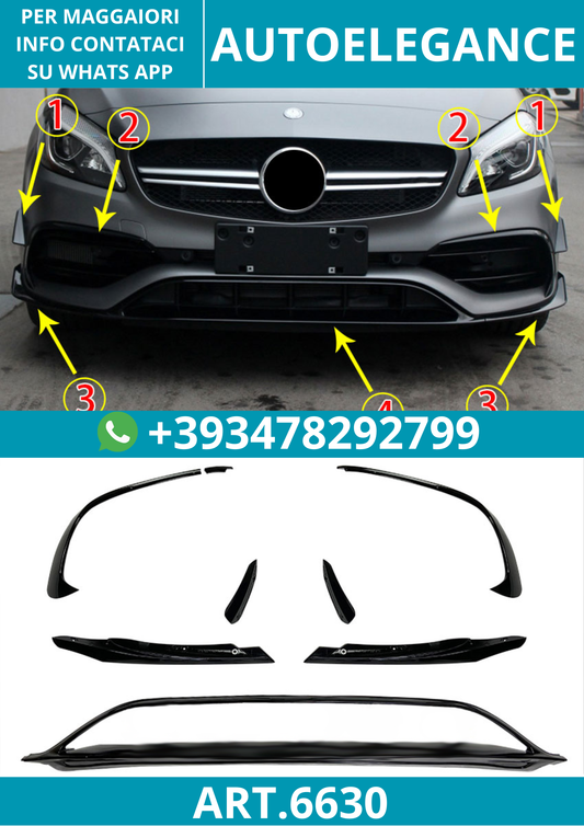 6630⭐SPOILER ANTERIORE adatto per Mercedes W176 Classe A FACELIFT⭐