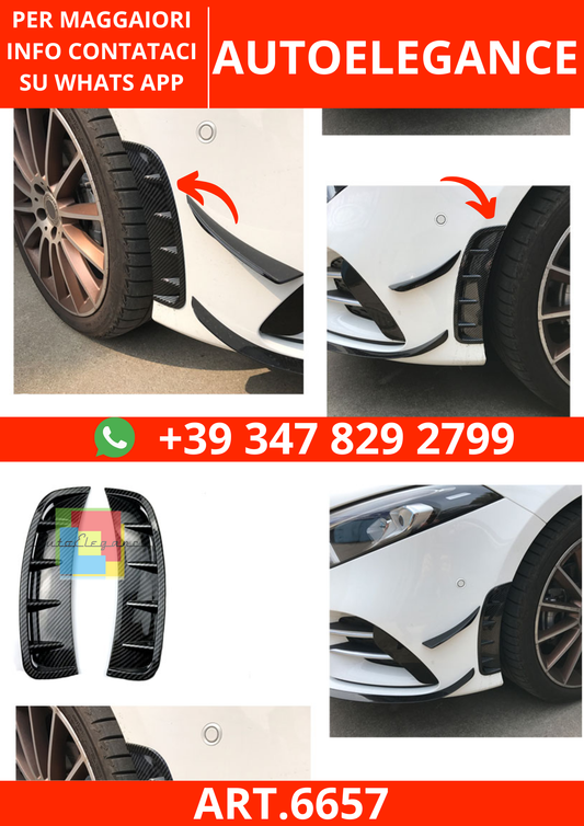 6657⭐PRESE D'ARIA SPOILER ANTERIORE CARBONIO LOOK per Mercedes W177 Classe A⭐