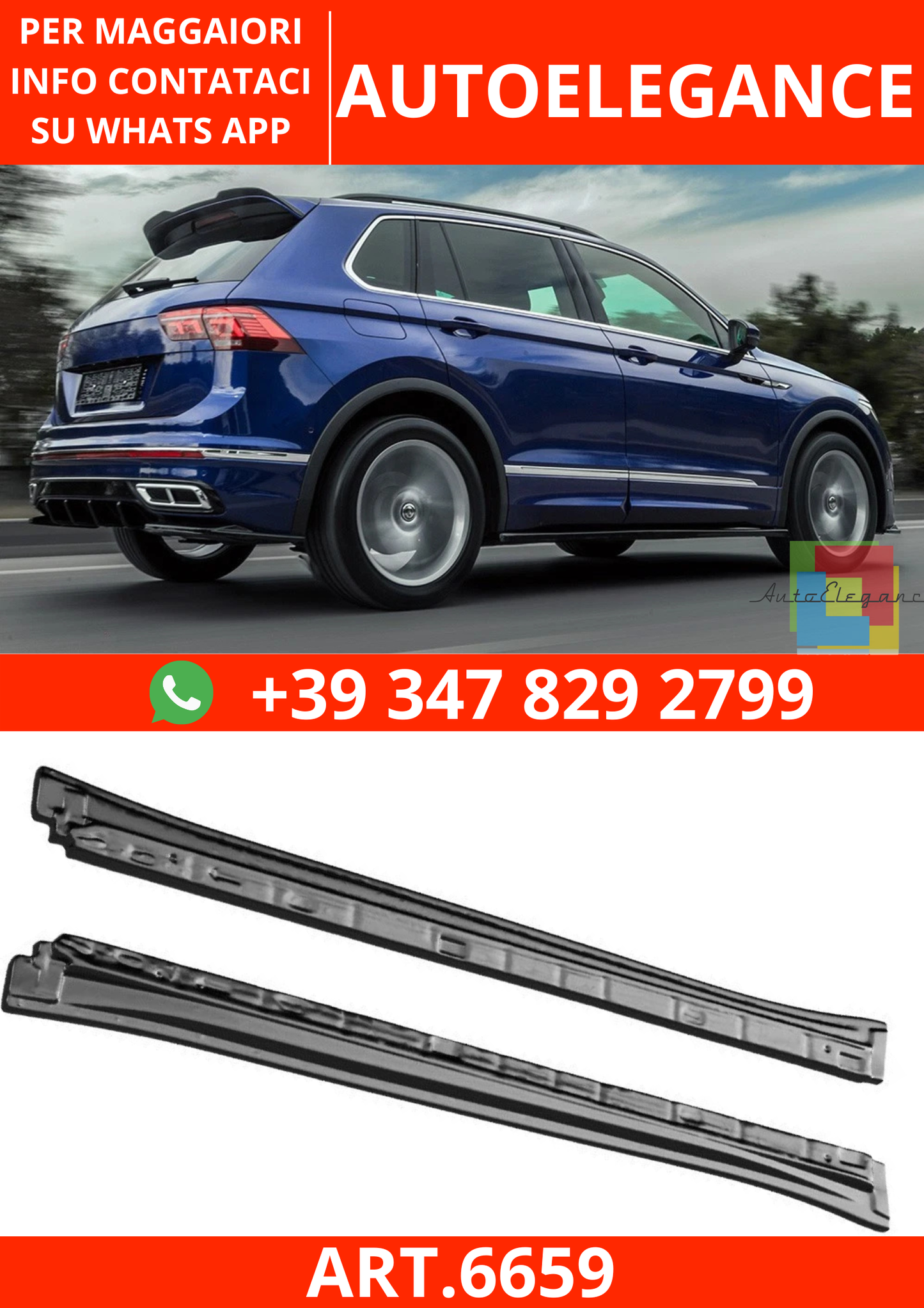 🔥ART.6659 MINIGONNE COMPATIBILI CON VW TIGUAN MK2 R/R-LINE FACELIFT DAL 2020🔥
