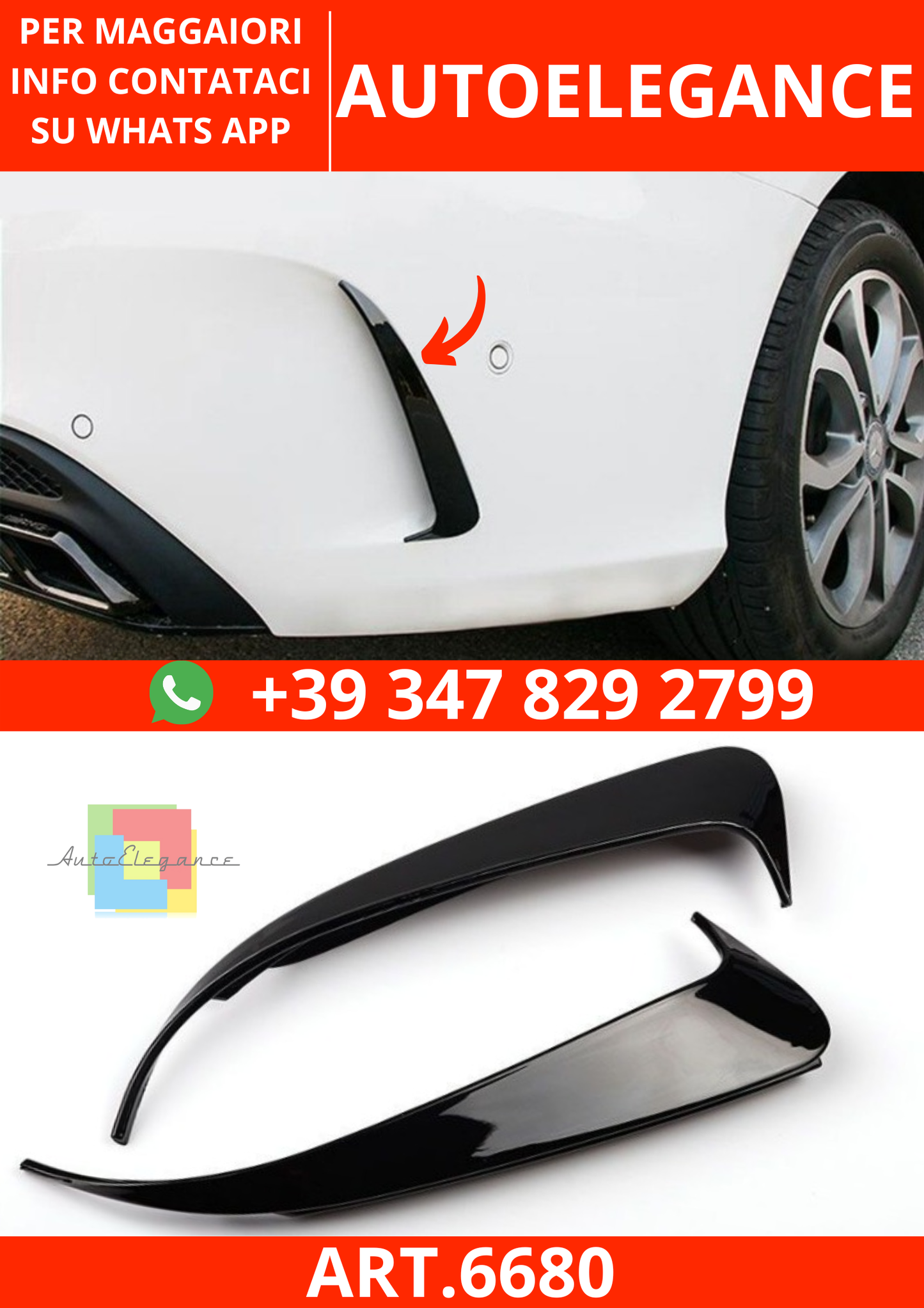 6680🔥AERO FLAPS NERI Anteriore adatto per Mercedes W177 Classe A🔥