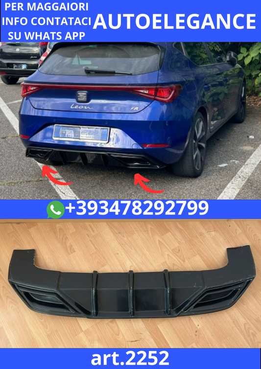 🔥2252🔥DIFFUSORE PER SEAT LEON MK4 – PIANO BLACK VACUUM PLASTIC 2020+🔥