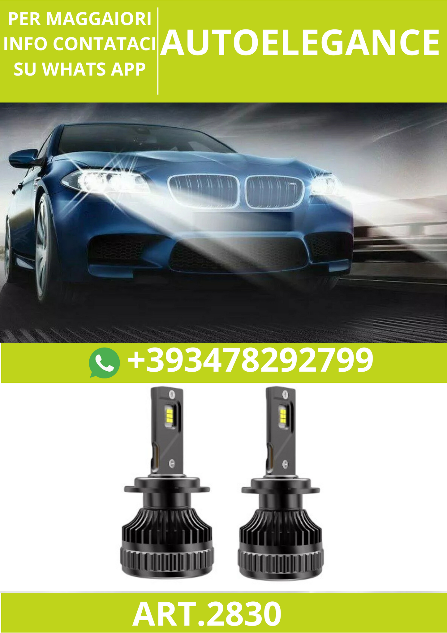 🔥ART.2830 Lampadina a LED D2S 6000K – Kit Abbaglianti e Anabbaglianti🔥
