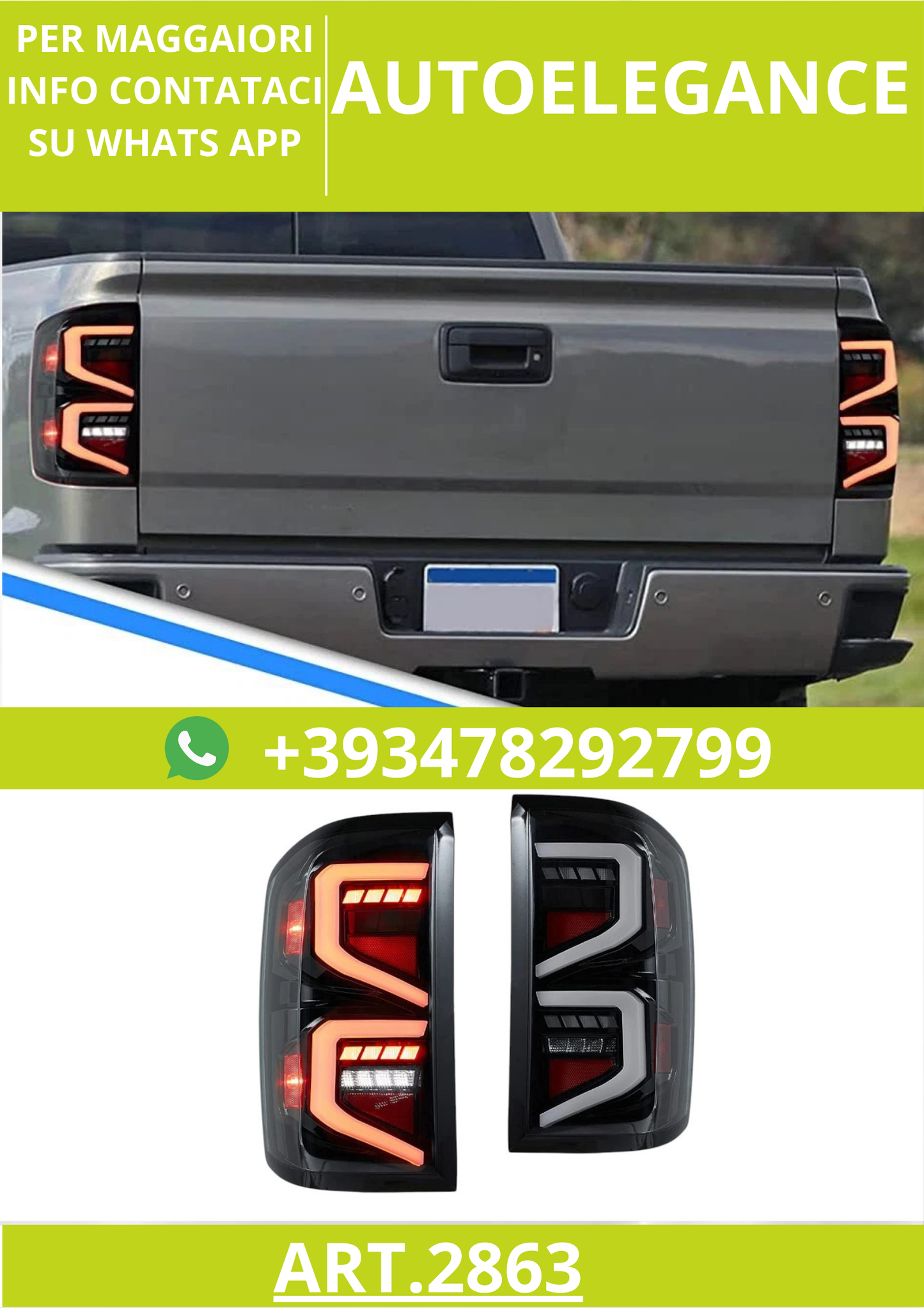 🔥ART.2863 Fanali Posteriori a LED con Animazione Start-Up–Chevrolet Silverado🔥