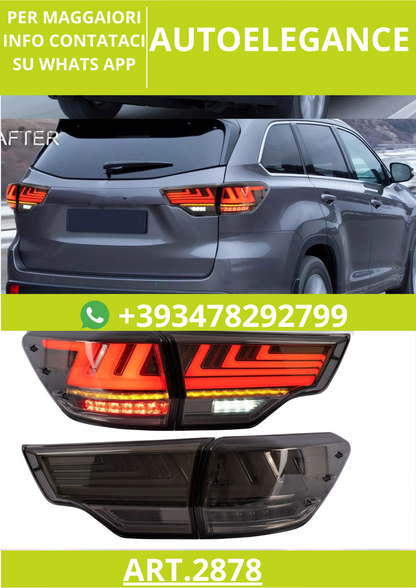 ⭐ART.2878 Fanali Posteriori a LED Fumé – Toyota Highlander (2014–2019)⭐