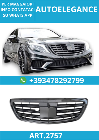 🔥ART.2757 Calandra Sportiva Nero per Mercedes Classe S W222🔥