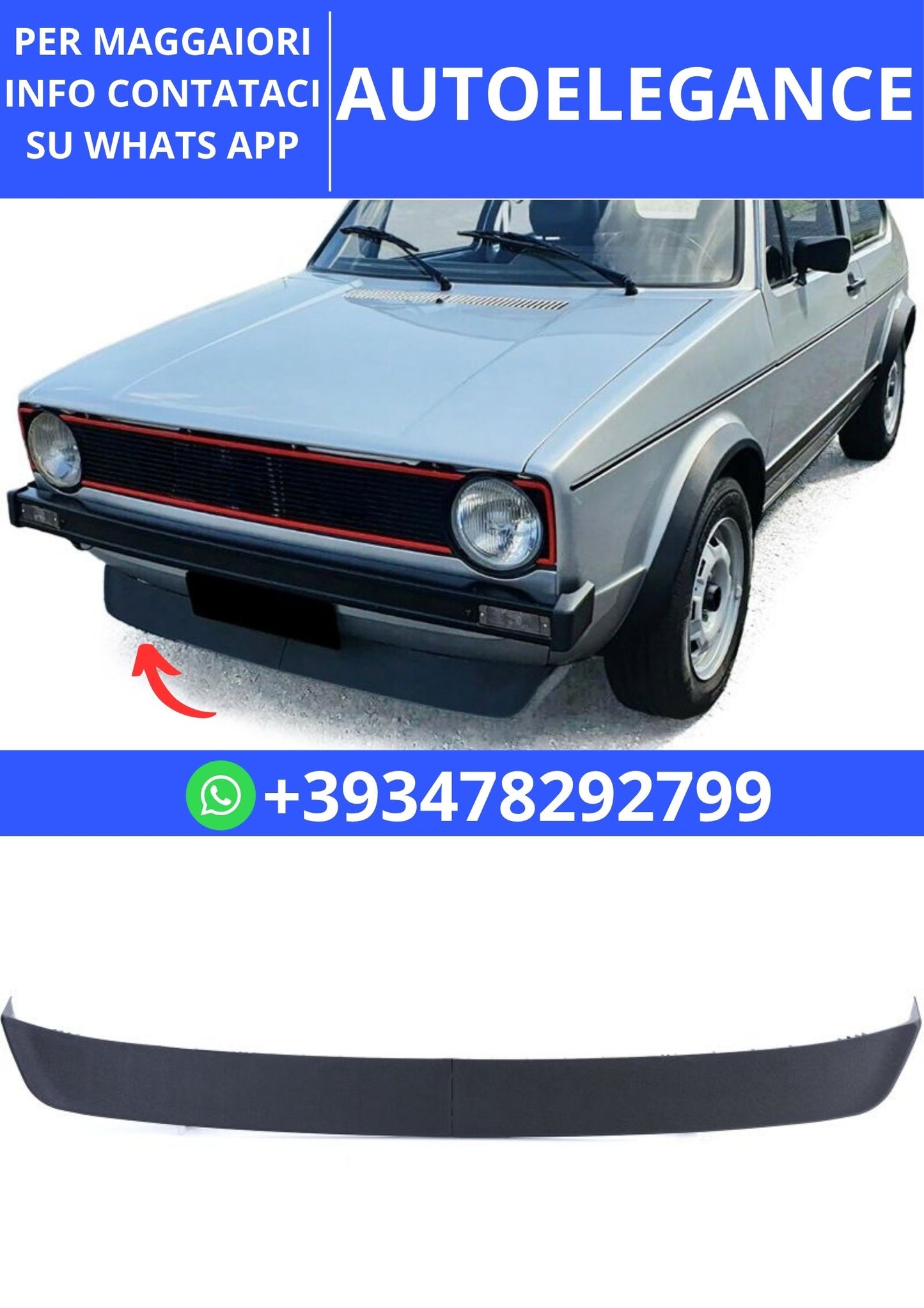💫Splitter Anteriore GTI lip adatto per VW Golf 1 74-83 + Cabrio Jetta Caddy 1💫
