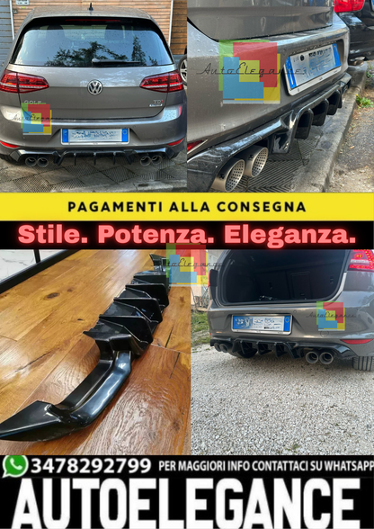 🔥1847🔥DIFFUSORE ADATTO PER VW GOLF 7 2013-2016 R-LOOK TUNING NERO LUCIDO🔥🔥