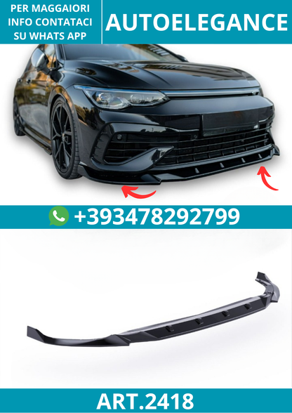 2418 ⭐Splitter anteriore adatto per Volkswagen Golf Mk8 R (2020-2024)⭐