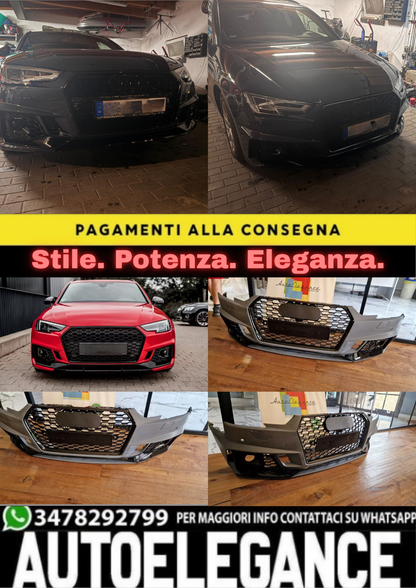 0759✨PARAURTI ANTERIORE ADATTO PER AUDI A4 B9 2015-2018 LOOK RS4✨