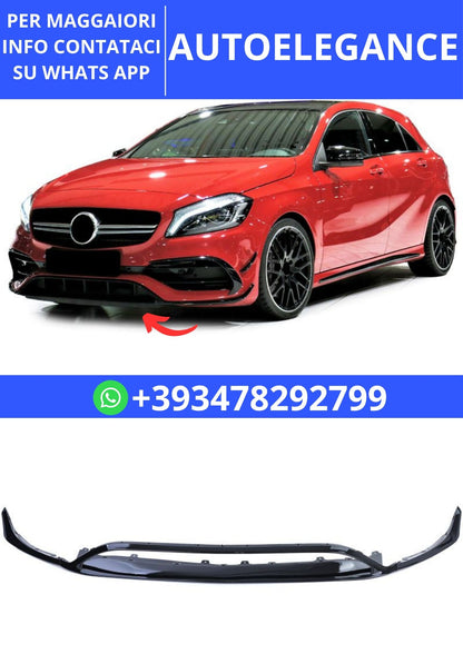 💫Set Splitter Anteriore Paraurti Sport Nero Lucido per Mercedes Classe A W176💫