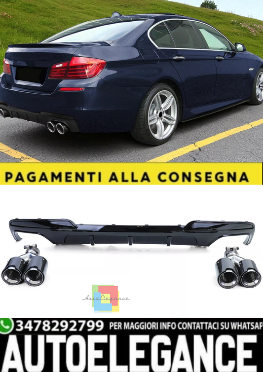 💫Diffusore Posteriore Lucido + Terminali di Scarico 4 Tubi–Adatto per BMW F10💫