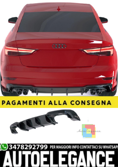 💫Diffusore Posteriore per Audi S3 8V Sedan Facelift (2016–2020) – Nero Lucido💫