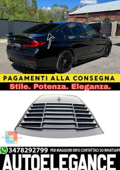 🔥Louver Lunotto Posteriore in ABS Nero Lucido per BMW Serie 5 G30 (2017–2023)🔥