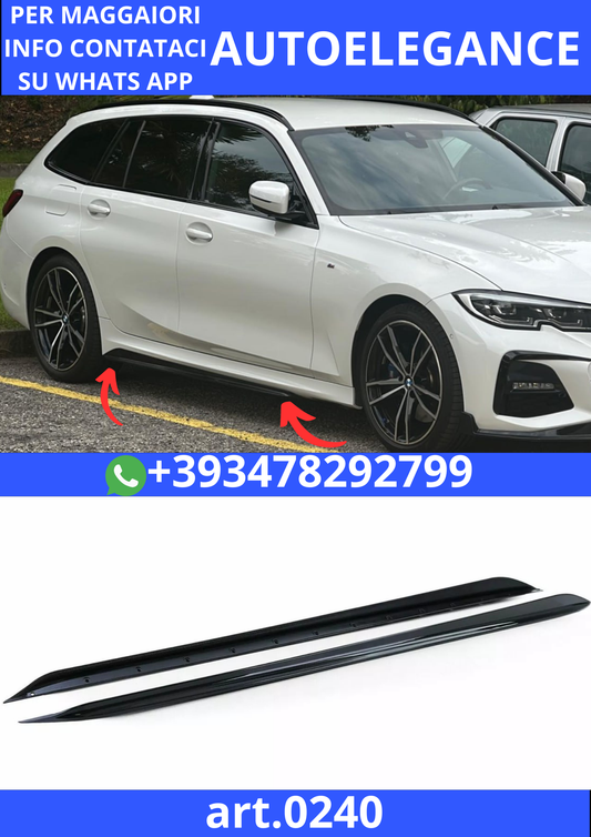 🔥0240🔥SOTTO MINIGONNE ADATTE PER BMW SERIE 3 G20 NERO LUCIDO ABS🔥🔥