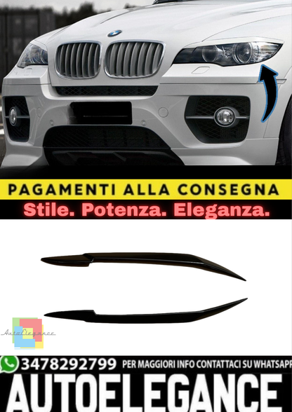 🔥Sopracciglia Fari in ABS per BMW X6 E71 (2008–2014)🔥