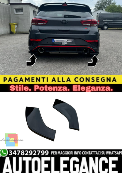 🔥Set Splitter Laterali Posteriori in ABS Nero Lucido per Hyundai i30🔥