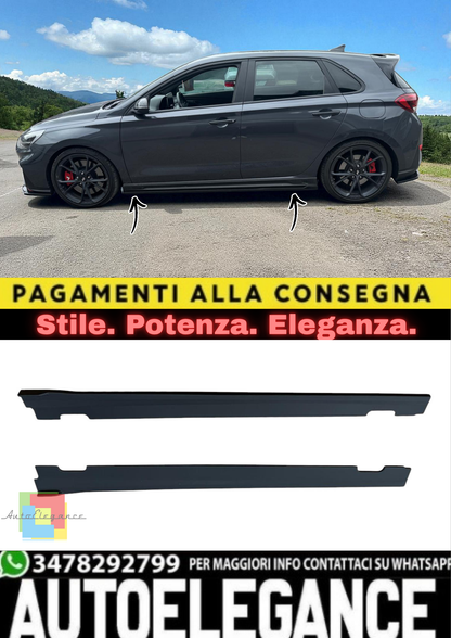 🔥Minigonne Laterali in ABS Nero Lucido per Hyundai i30🔥