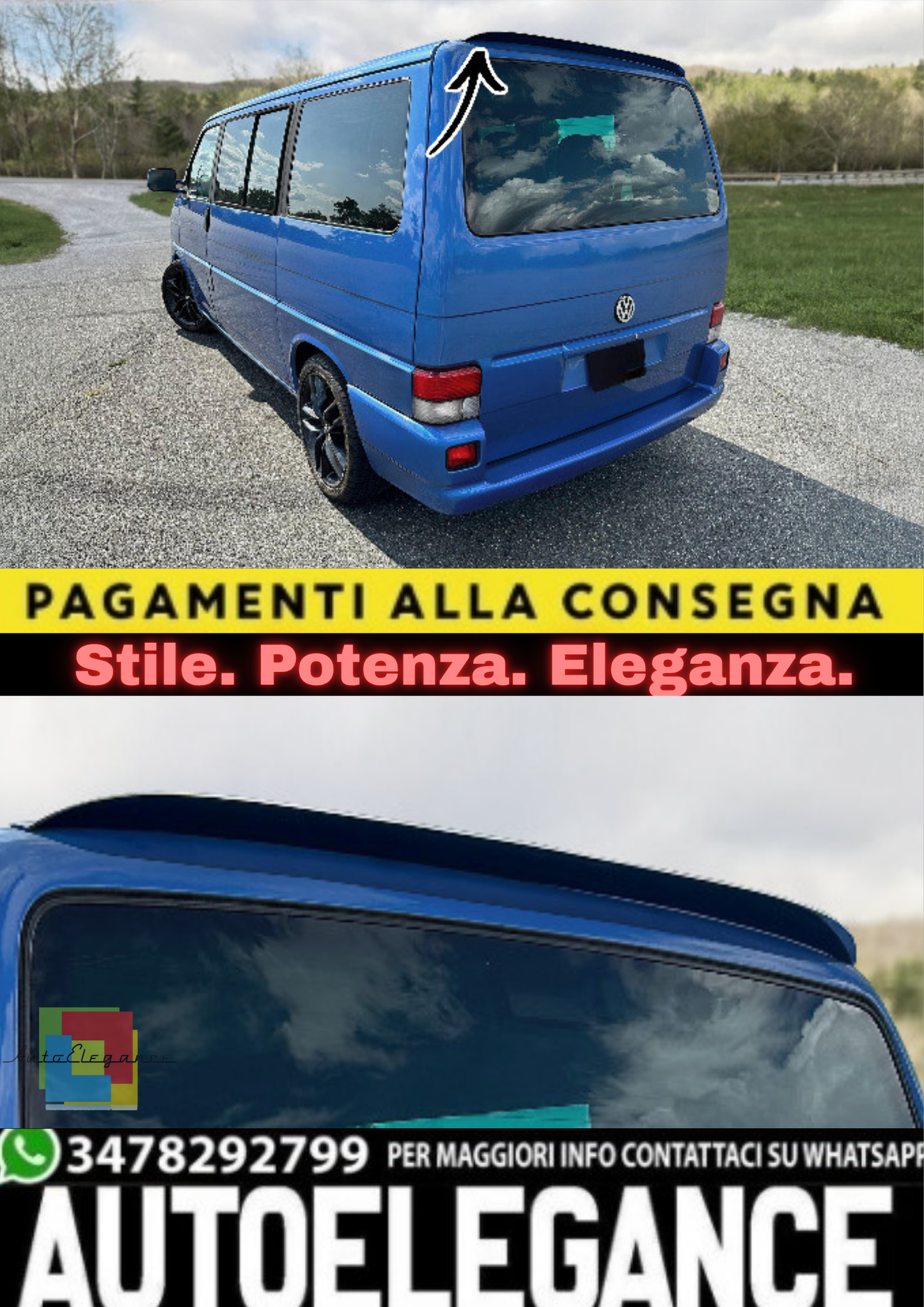 ✨Spoiler sul Tetto in ABS per Volkswagen T4 (1990–2003)✨